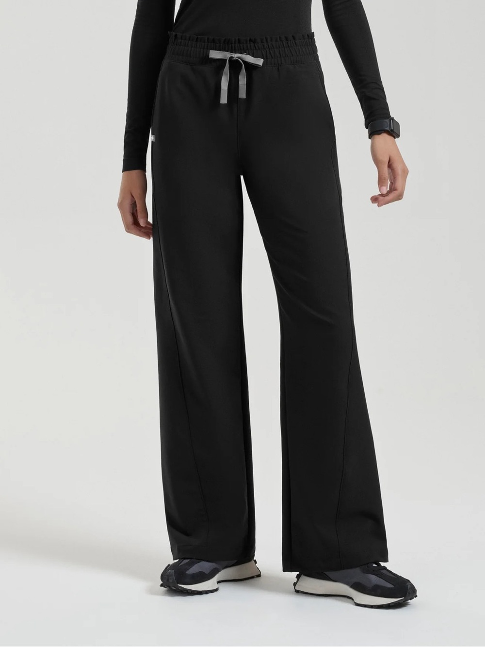 Figs black Mina High-Rise Wide-Leg Scrub Pant